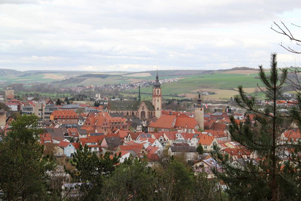 Blick auf die Stadt Tauberbischofsheim mit Stadtkirche St. Martin
